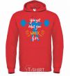 Men`s hoodie You get what you work for bright-red фото
