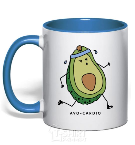 Mug with a colored handle Avo cardio royal-blue фото