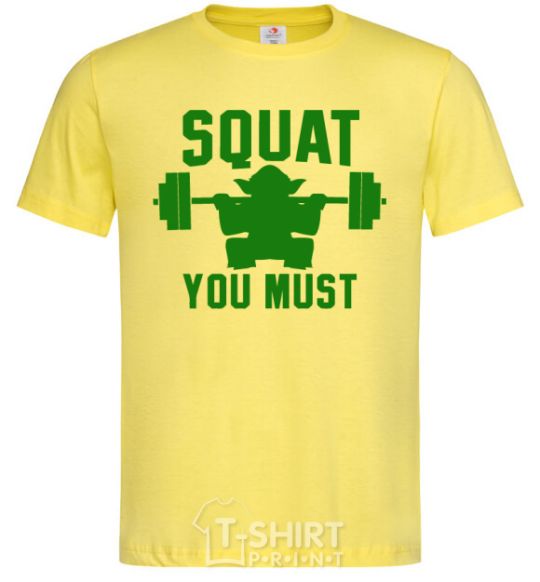 Мужская футболка Squat you must Лимонный фото