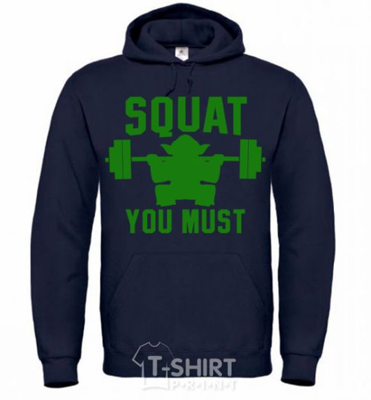 Men`s hoodie Squat you must navy-blue фото