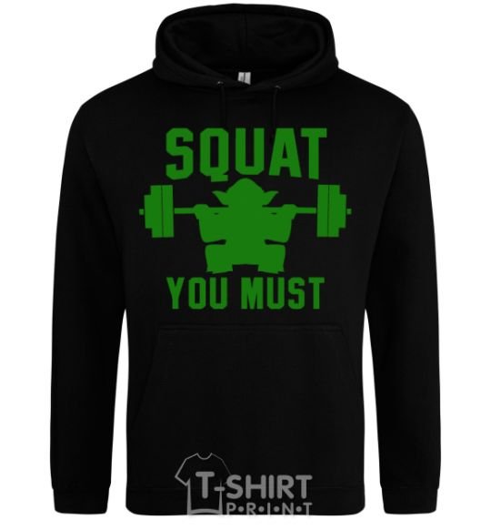 Men`s hoodie Squat you must black фото