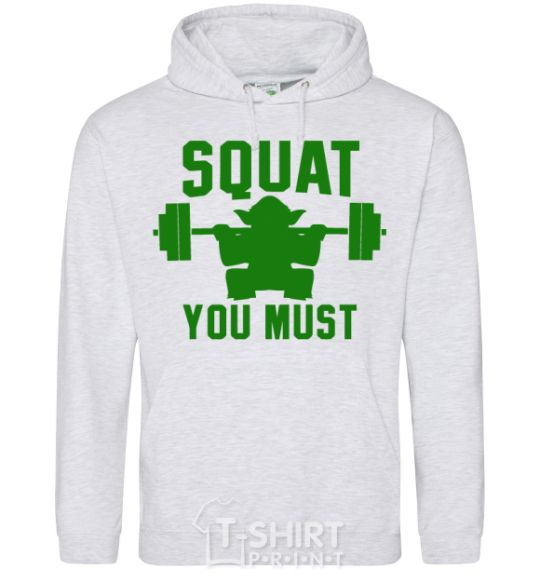 Men`s hoodie Squat you must sport-grey фото