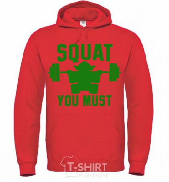 Men`s hoodie Squat you must bright-red фото