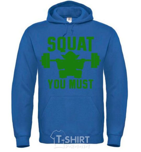 Men`s hoodie Squat you must royal фото