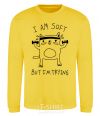 Sweatshirt I'm soft but i'm trying yellow фото