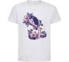 Kids T-shirt A snake in flowers White фото