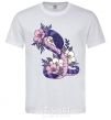 Men's T-Shirt A snake in flowers White фото