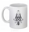 Ceramic mug Boho wolf White фото