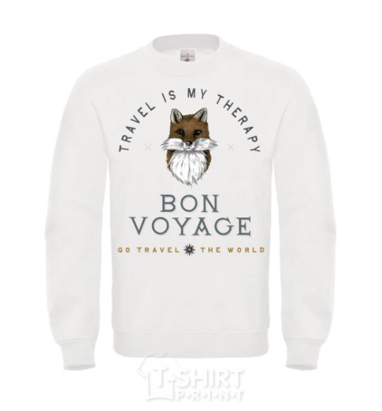 Sweatshirt Travel is my therapy Bon Voyage White фото