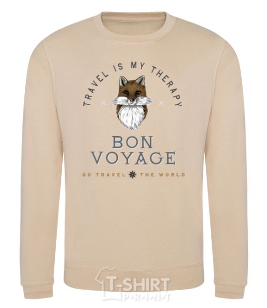 Sweatshirt Travel is my therapy Bon Voyage sand фото