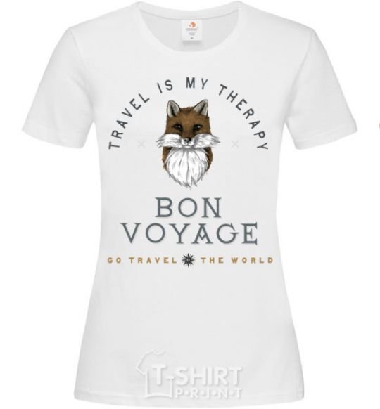 Women's T-shirt Travel is my therapy Bon Voyage White фото