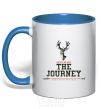 Mug with a colored handle Let's start the journey royal-blue фото