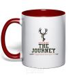 Mug with a colored handle Let's start the journey red фото