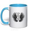 Mug with a colored handle If you can dream it you can achieve it sky-blue фото