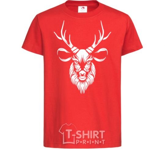 Kids T-shirt Deer head red фото