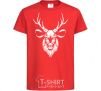 Kids T-shirt Deer head red фото