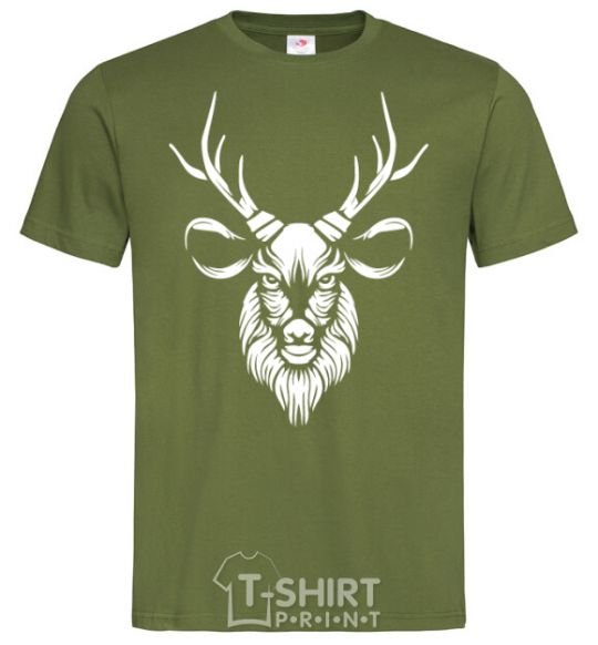 Men's T-Shirt Deer head millennial-khaki фото