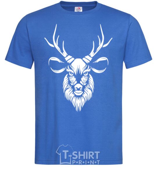 Men's T-Shirt Deer head royal-blue фото
