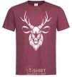 Men's T-Shirt Deer head burgundy фото