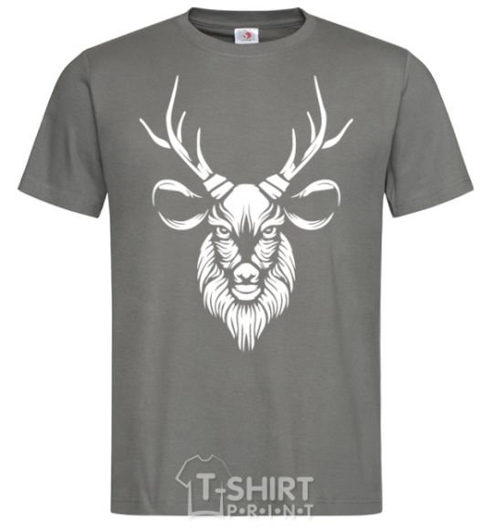 Men's T-Shirt Deer head dark-grey фото