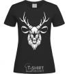 Women's T-shirt Deer head black фото