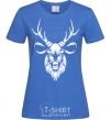 Women's T-shirt Deer head royal-blue фото