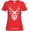 Women's T-shirt Deer head red фото