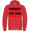 Men`s hoodie Cardio i thought you said rarty yo bright-red фото