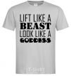 Men's T-Shirt Lift like a beast look like a goddess grey фото
