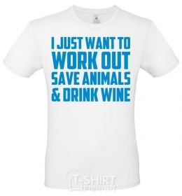 Men's T-Shirt I just want to work out White фото