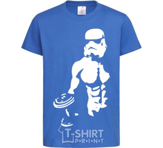 Kids T-shirt Stormtrooper with a press royal-blue фото
