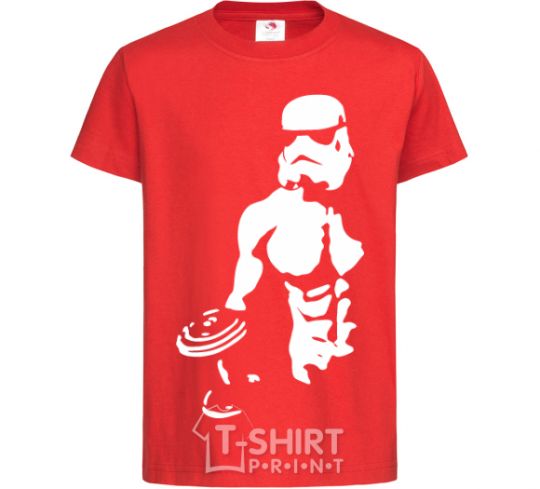Kids T-shirt Stormtrooper with a press red фото