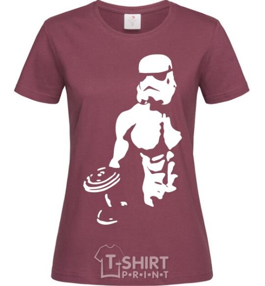 Women's T-shirt Stormtrooper with a press burgundy фото