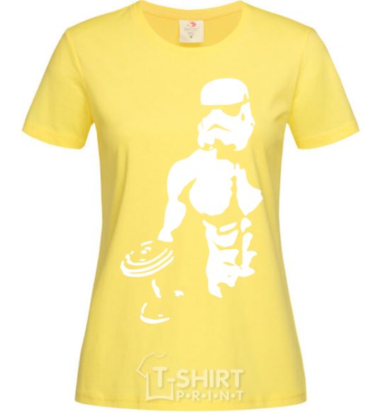 Women's T-shirt Stormtrooper with a press cornsilk фото