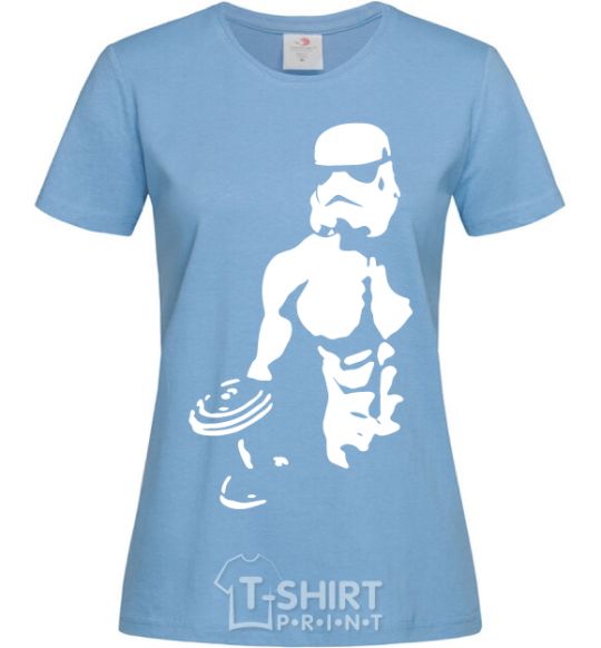 Women's T-shirt Stormtrooper with a press sky-blue фото