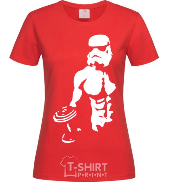 Women's T-shirt Stormtrooper with a press red фото
