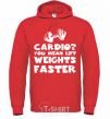 Men`s hoodie Cardio you mean liftweights faster bright-red фото