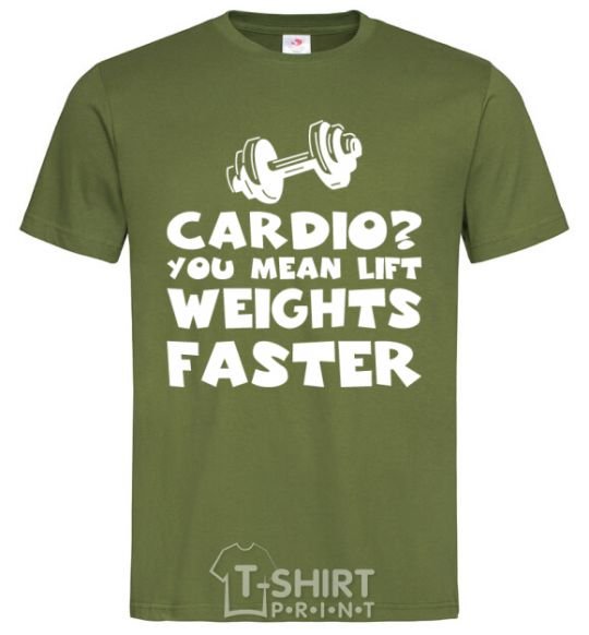 Men's T-Shirt Cardio you mean liftweights faster millennial-khaki фото