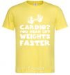 Men's T-Shirt Cardio you mean liftweights faster cornsilk фото