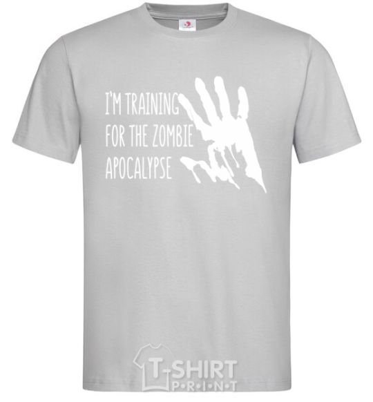 Men's T-Shirt I 'm training for the zombie apocalypse grey фото