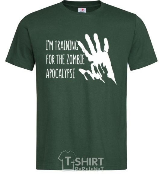 Men's T-Shirt I 'm training for the zombie apocalypse bottle-green фото