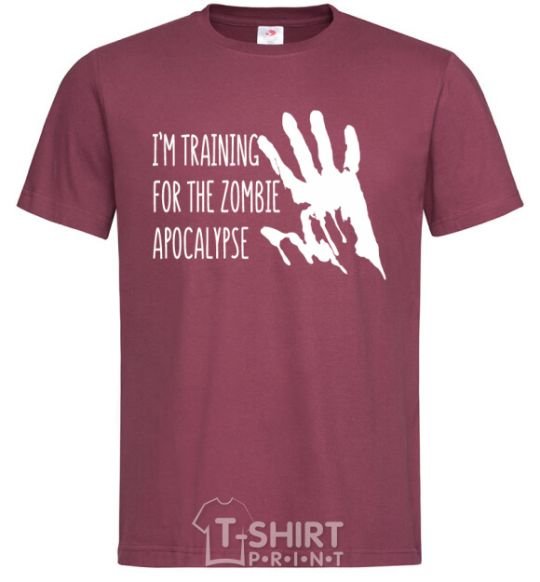 Men's T-Shirt I 'm training for the zombie apocalypse burgundy фото