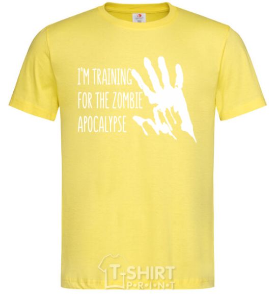 Men's T-Shirt I 'm training for the zombie apocalypse cornsilk фото