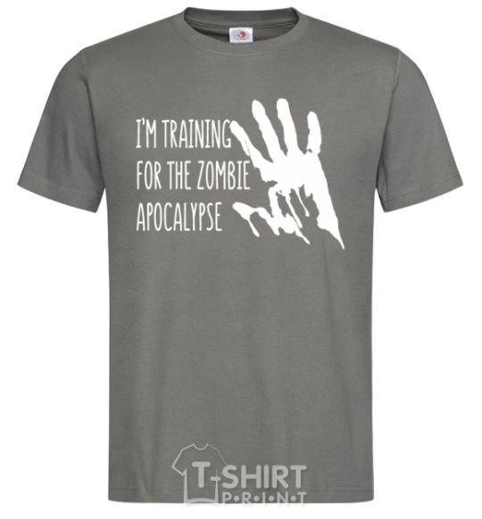 Men's T-Shirt I 'm training for the zombie apocalypse dark-grey фото