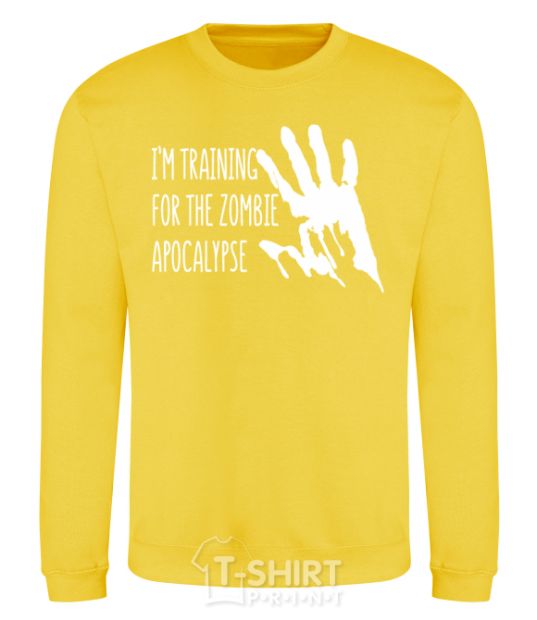 Sweatshirt I 'm training for the zombie apocalypse yellow фото