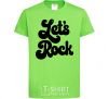 Kids T-shirt Let's rock word orchid-green фото