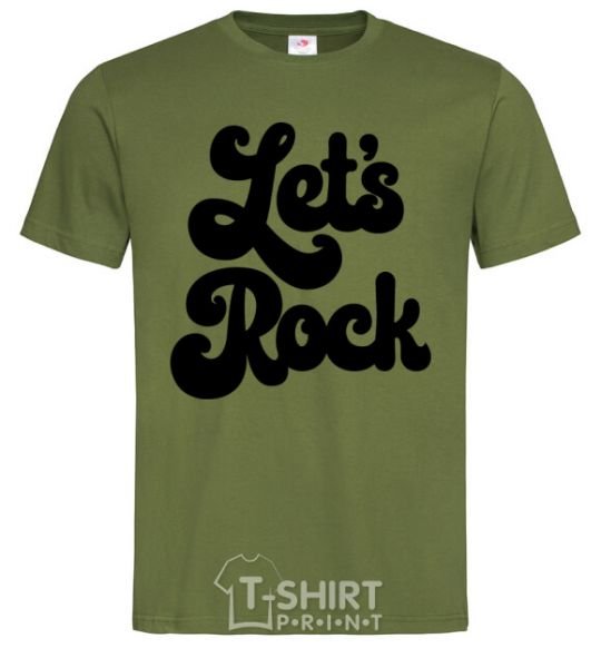 Men's T-Shirt Let's rock word millennial-khaki фото