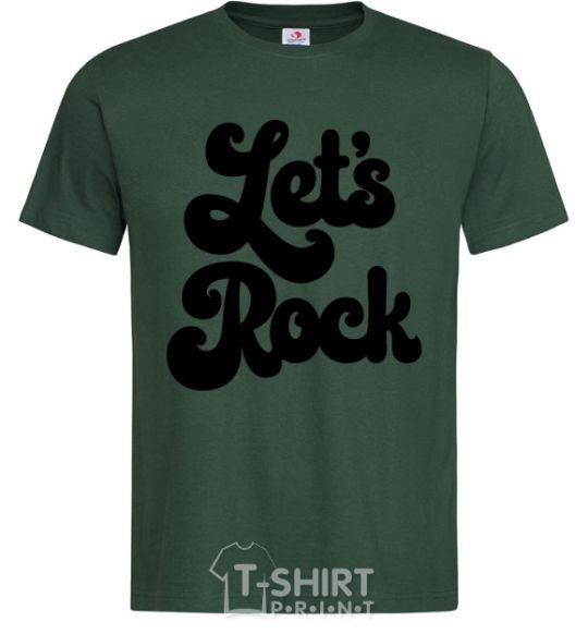 Men's T-Shirt Let's rock word bottle-green фото