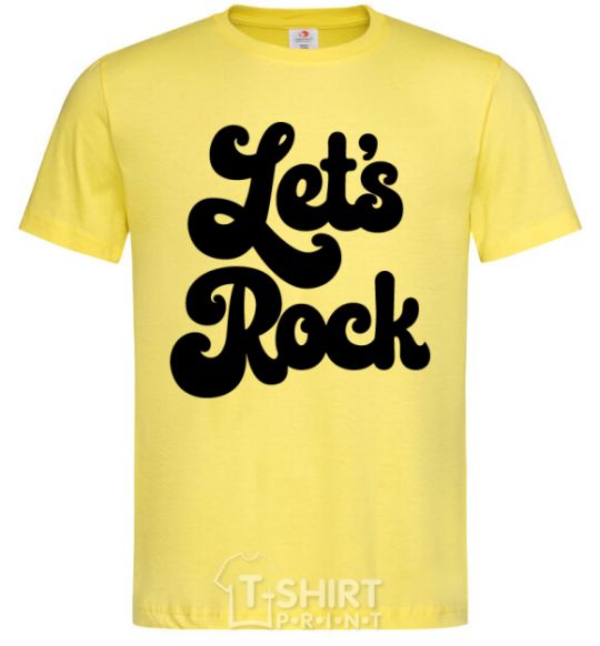 Men's T-Shirt Let's rock word cornsilk фото