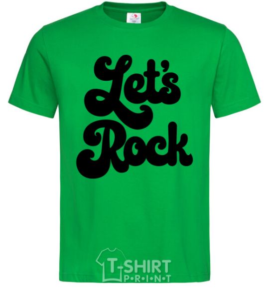 Men's T-Shirt Let's rock word kelly-green фото